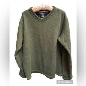WOOL EXOFICCIO WOOL Donegal V Neck Men’s Sweater Green Size Medium Soft